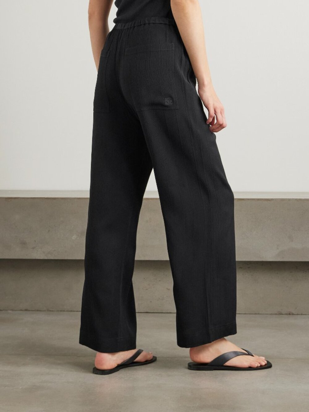 Toteme Wide Leg striped jacquard pants